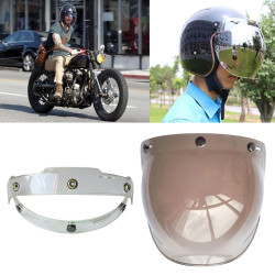 Soman Motorcycle Bubble Visor Open Face Helmet Visor Helmet Windshield Shield with Transparent Frame(Light Smoke)