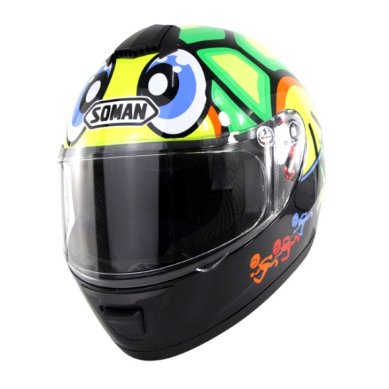 SOMAN Outdoor Motorcycle Electric Car Riding Helmet, Size: L, 59-60cm (Turtle Flower)