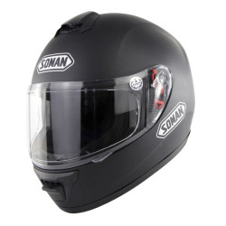 SOMAN Outdoor Motorcycle Electric Car Riding Helmet, Size: L, 59-60cm (Matte Black)