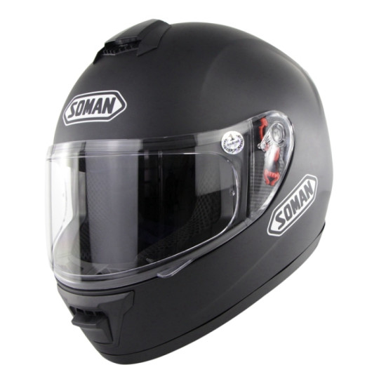 SOMAN Outdoor Motorcycle Electric Car Riding Helmet, Size: L, 59-60cm (Matte Black)