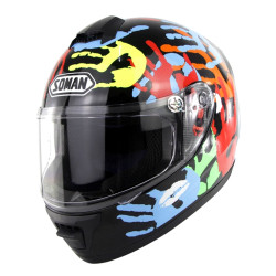 SOMAN Outdoor Motorcycle Electric Car Riding Helmet, Size: XL, 61-62cm (Palm Flower)