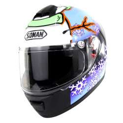 SOMAN Outdoor Motorcycle Electric Car Riding Helmet, Size: XL, 61-62cm (Snowman)