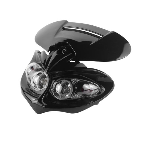 Off-Road Motorcycle Ghost Mask Four-Eye Headlight(Black)