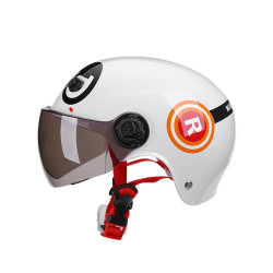 NIUMAI NM837 Children Lightweight Riding Safety Hat Electric Bike Helmet With Tea Color Lens(White)