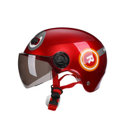 NIUMAI NM837 Children Lightweight Riding Safety Hat Electric Bike Helmet With Tea Color Lens(Red)