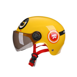 NIUMAI NM837 Children Lightweight Riding Safety Hat Electric Bike Helmet With Tea Color Lens(Yellow)