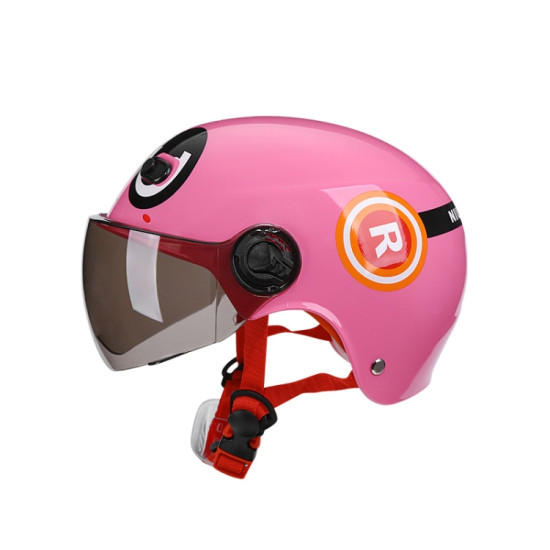 NIUMAI NM837 Children Lightweight Riding Safety Hat Electric Bike Helmet With Tea Color Lens(Pink)