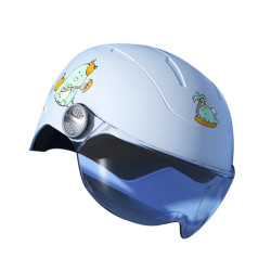 Transparent Short Lens Children Anti-Fall Safety Helmet Cartoon Electric Car Summer Helmet(Sky Blue-Dinosaurs)