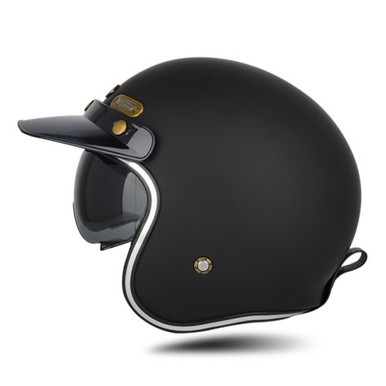 SOMAN Motorcycle Four Seasons Carbon Fiber Half Helmet, Color: FRP Matte Black(XL)