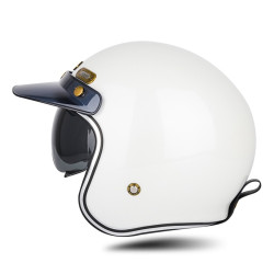 SOMAN Motorcycle Four Seasons Carbon Fiber Half Helmet, Color: FRP Pearl White(XL)