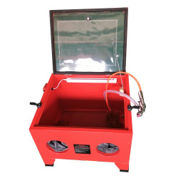 [US Warehouse] 25 Gallon Steel Bench Top Air Sandblasting Machine with Organic Glass Observation Cover