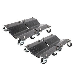 [US Warehouse] 4 PCS V-shaped Non-slip Diamond Car Wheel Dolly with 3 inch Casters & Brakes, Bearable Weight: 1000lbs