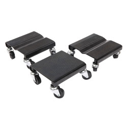 [US Warehouse] 3 PCS V-shaped & Flat Type Non-slip Stainless Steel Car Wheel Dolly with 2 inch Casters & Brakes, Bearable Weight: 1500lbs