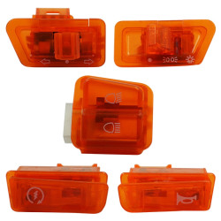 Motorcycle Headlight Horn Steering Switch Accessories(5 in 1 Orange)