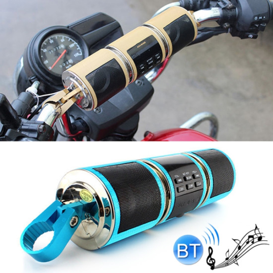 MT487 12V Multi-functional Waterproof Motorcycle Bluetooth Modified Audio Amplifier, Support FM & Wired Control(Blue)