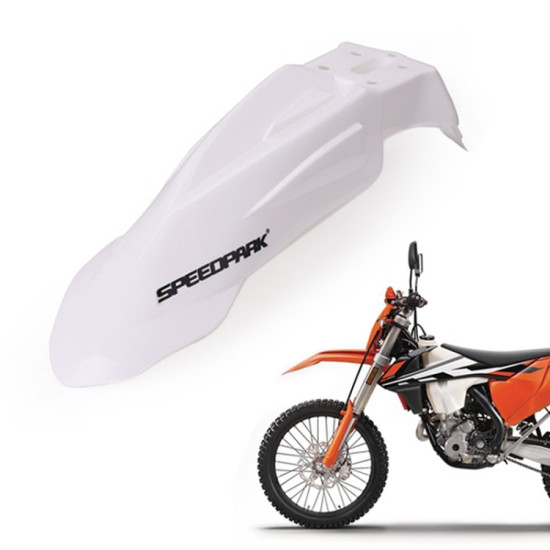 Speedpark Motorcycle Modified Front Wheel Fender Dustproof Splash Flaps Mudguards for Yamaha / Suzuki / KTM (White)