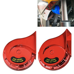 2 PCS / Set 12V Motorcycle Electric Car Modified Mono Horn(Red)