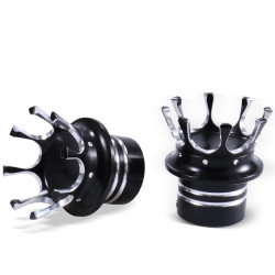 1 Pair Motorcycle Modified Front Wheel Axle Cover Crown Decoration Axle Cover For Harley Sportste 883 / 1200(Black and White)