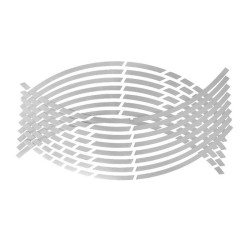Motorcycle Rim Stickers Personality Wheels Modified Decals (Silver)