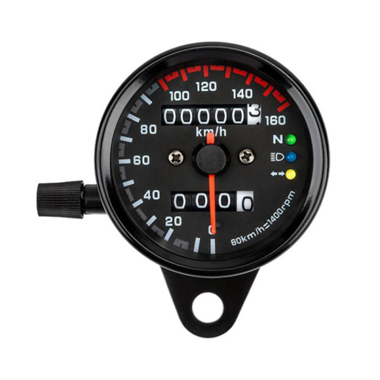 12V Universal Motorcycle Dual Odometer with LED Light