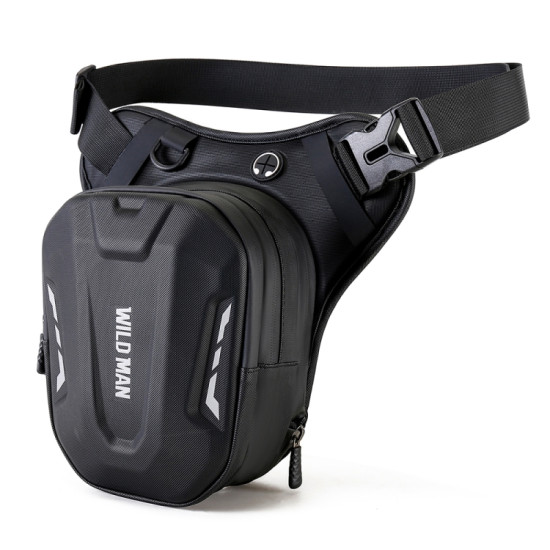 WILD MAN L1 3L Outdoor Motorcycle Riding Hard Shell Waist Bag Sports Cross-body Bag(Black)