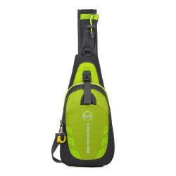 Motorcycle Waterproof Nylon Backpack Convenient Motorbike Chest Bag Backpack Camping Hiking Running Outdoor Sport Bag(Green)