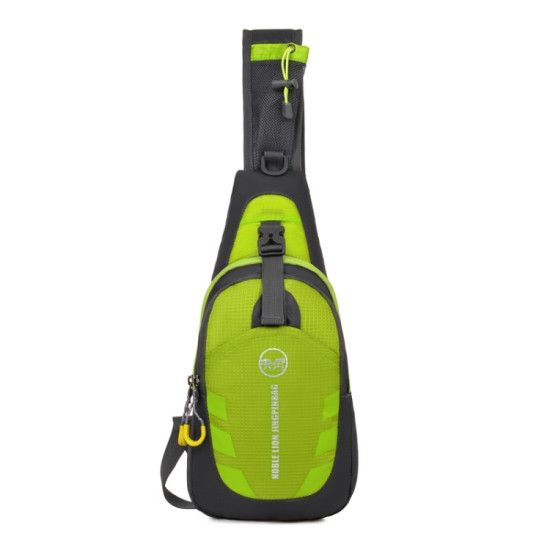 Motorcycle Waterproof Nylon Backpack Convenient Motorbike Chest Bag Backpack Camping Hiking Running Outdoor Sport Bag(Green)