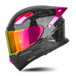 SOMAN Four Seasons Full Cover Motorcycle Helmet, Size: M(Cheetah Print Red Purple)