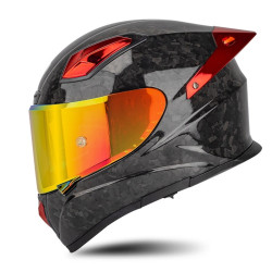 SOMAN Four Seasons Full Cover Motorcycle Helmet, Size: XL(Cheetah Print Red)