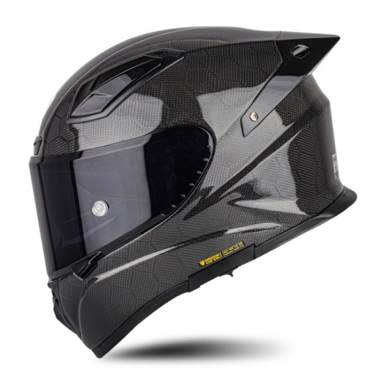 SOMAN Four Seasons Full Cover Motorcycle Helmet, Size: XXL(Snake Carbon Fiber Black)
