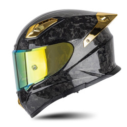SOMAN Four Seasons Full Cover Motorcycle Helmet, Size: XXL(Cheetah Print Gold)