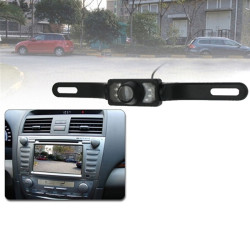 7 LED IR Infrared Waterproof Night Vision License Plate Frame Astern Backsight With Scaleplate, Support Installed in GPS Navigator, Wide Viewing Angle: 140 degree (YX001)(Black)