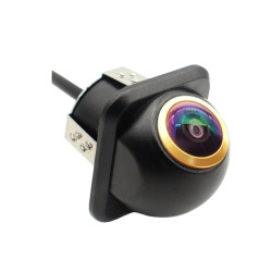 Car Universal HD Night Vision Rear View Reversing Three-Control Fisheye Camera, Style: AHD1080P Straw Hat Gold Edge Interpolation