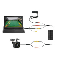 4.3 Inch Display Night Vision Waterproof Reversing Camera +7 Meter Extension Cable, Color: Detachable Screen + External 4 Light Camera