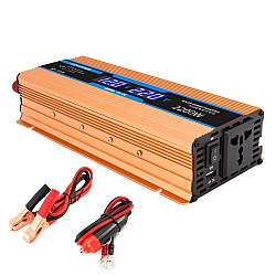 Carmaer Modified Sine Wave 12V to 220V 2200W Car Multi function Double Digital Display Inverter Household Power Converter