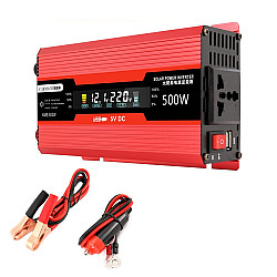Carmaer US Plug 12V to 110V 500W Car LCD Display Inverter Household Power Converter