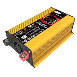 Tang III Generation 12V to 220V 6000W Modified Square Wave Car Power Inverter with LCD Display Dual USB Yellow