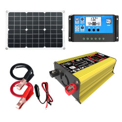 Tang 3 Generations Home Solar Generator Inverter 30A Controller 18W 12V Solar Panel Specification Yellow 12V To 220V