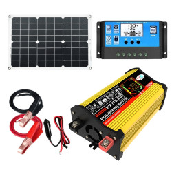 Saga 3 Generations Home Solar Generator Inverter 30A Controller 18W 12V Solar Panel Specification Yellow 12V To 220V