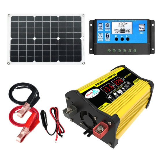 Saga Generation 2 Home Solar Generator Inverter 30A Controller 18W 12V Solar Panel Specification Yellow 12V To 220V