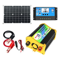 Saga Generation 1 Home Solar Generator Inverter 30A Controller 18W 12V Solar Panel Specification Black 12V To 110V