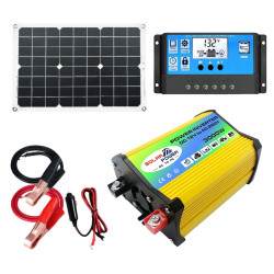 Saga Generation 1 Home Solar Generator Inverter 30A Controller 18W 12V Solar Panel Specification Yellow 12V To 110V