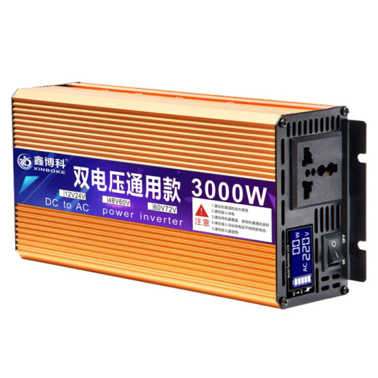 XINBOKE Universal Positive Wave Car Inverter Home Solar Inverter 60V 72V 3000W To 220V 1200W