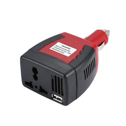 75W Car Inverter Voltage Conversion USB Port Charger Color 12 To 110V 0 5A Black