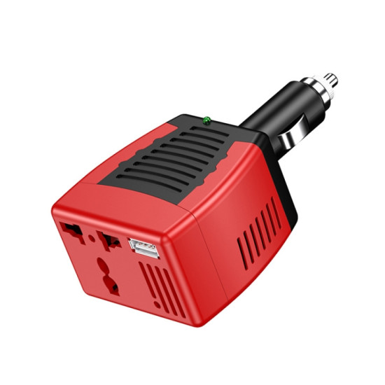 75W Car Inverter Voltage Conversion USB Port Charger Color 12V To 220V 2 1A Red
