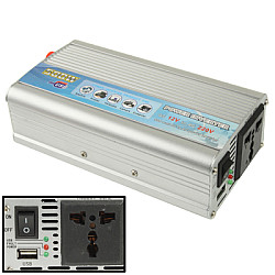 500W DC 12V to AC 220V Car Power Inverter with USB Port Silver