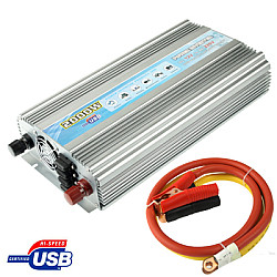 2000W DC 12V to AC 220V Car Power Inverter with USB Port Booster Cable