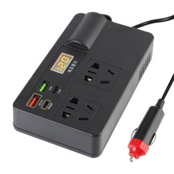 12V24V To 220V Car Multi Function Inverter Socket Fast Charger With Digital Display