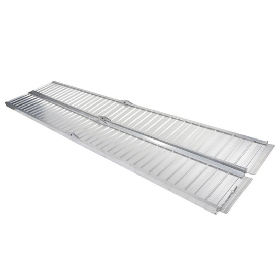 [US Warehouse] 10FT Portable Non-Slip Aluminum Multi-Folding Wheelchair Scooter Mobility Ramp