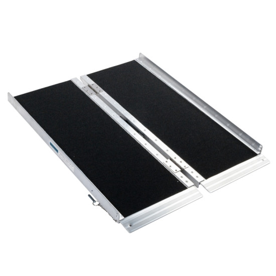 [US Warehouse] 3FT Adjustable Folding Non-Slip Aluminum Wheelchair Scooter Telescoping Mobility Ramp